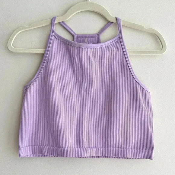 J.o&co Light Support Seamless Rib Knit Tank Top, Lilac/Lavender Tank, Size M-L - Picture 1 of 16